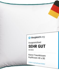 KNERST Traumkissen Made in Germany 80x80 - für verführerisch weiche Nächte - ergonomisches Schlafkissen für jede Schlafp