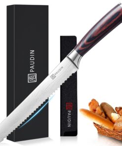 **PAUDIN Profi Brotmesser 20 cm aus Edelstahl für Essen und Servieren** | **PAUDIN Brotmesser 20 cm mit Wellenschliff f