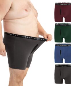 INNERSY Boxershorts Herren XL-6XL Große Größen Baumwolle Eingriff 4er Pack