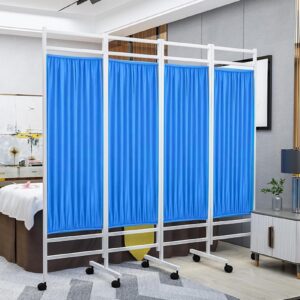 Mobiler Sichtschutz-Raumteiler Blau 4 Paneelen für Station/Schönheitssalon/Zimmer (1,83 m hoch)