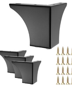 SUMNACON 4 Stück Möbelfüße aus Stahl für Schrank und Tisch (Schwarz) | SUMNACON 10cm Beine für Stühle und Schränke (Sch