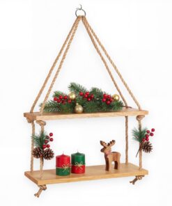 Hängeregal Holz aus Eiche 40cm – massiv gebaut, handgefertigt, perfekt für Schuhe und Jacken – Wandregal inkl. Montagema