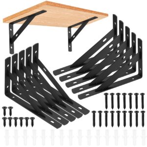 10 Stück Metall Schwerlast Konsole Wandwinkel für Haushaltsgeräte, 150 x 95mm, Schwarz | 90 Grad Regalträger, 10 Stück,