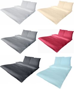 MB Warenhandel24Premium Satin Bettwäsche fürotelquality100% BaumwolleBordeaux (1x 135x200 + 1x 80x80 cm Set)