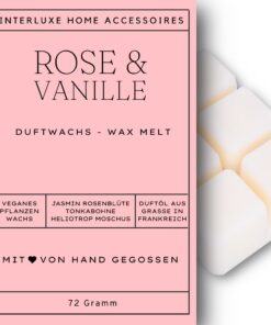 Interluxe Rose & Vanille Waxmelt 100% pflanzlich für Aromalampe Interluxe Rose & Vanille Indoor Melts angenehm duftend