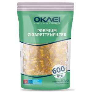 OKAEI Wiederverwendbare Zigarettenfilter - Reduziert Nikotin, Universell für Regular und King-Size, Spitze 7.65-7.90mm,