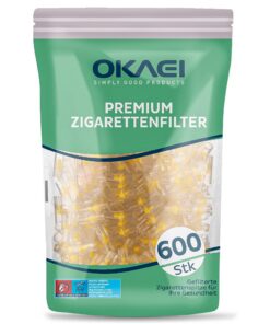OKAEI Wiederverwendbare Zigarettenfilter - Reduziert Nikotin, Universell für Regular und King-Size, Spitze 7.65-7.90mm,