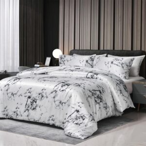 Boqingzhu Edel Seide Bettwäsche Set 200x220cm Sommer Winter Modern Aesthetic Grau Optik