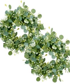 30 cm Großformatiger Eukalyptus Künstlicher Kranz Dekoration für Haustore und Zimmer | Frühlings-Sommer-Thema Künstlich