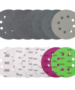 VIBRATITE 70 Stück Schleifpapier für Auto, Metall und Holz - 125mm Klett, Nass und Trocken Schleifscheiben Körnung 400-3