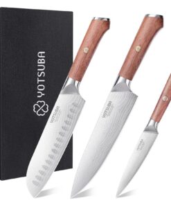 Yotsuba Ultra Scharfe Küchenmesser Set Carbon Edelstahl für Professionelle Kocher | Yotsuba Hochwertiges Carbon Edelsta