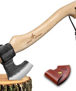 Purple Dragon Campingaxt Outdoor - handgeschmiedet mit Holzgriff, ideal für Männer, Outdoor-Geschenk