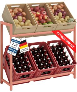STEELSØN Macondo Getränkekistenregal für Bierkisten – stabil & Platzsparend – verstellbar – Terrakotta Metall – Bierrega