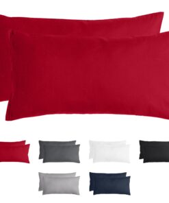 Kомфортек Kissenbezug 40x80 cm 2er Set – Atmungskativ, Weich und Komfortabel – Rot Kомфортек Kissenbezug 40x80 cm – Rot,