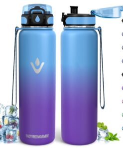 Edelstahl Thermosflasche 1L BPA-Frei Doppelwandige Isolierung Auslaufsicher für Wandern Laufen Schule