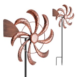 Windrad für Den Garten Groß Balkon Outdoor Wetterfest (Bronze) Windspinner für Den Garten Wetterfest Stehend (Bronze)