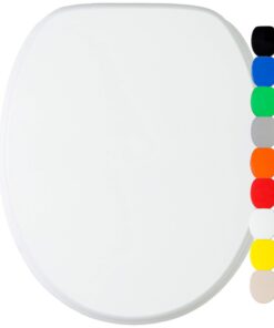 Sanilo WC Sitz Hochwertige Holzqualität, viele einfarbige Toilettendeckel, ideal für Familienhomes (Weiß)