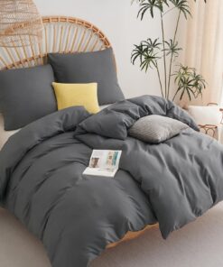 WAVVE 135x200 Bettwäsche - Anthrazit 4teilig, Weich & Sicher mit OEKO-TEXStandard 100 WAVVE 135x200 Anthrazit Bettbezüge