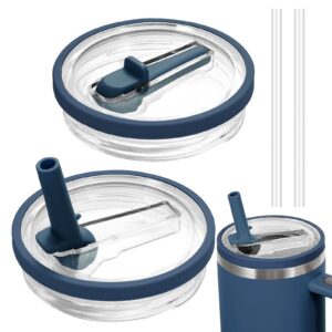 Luxoraiova 2-Stück-Ersatzdeckel für 40oz Becher mit transparenten Trinkhalmen und wiederverwendbaren, auslaufsicheren un