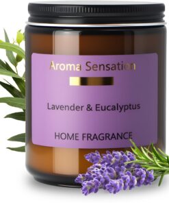 Duftkerze im Glas Lavendel & Eukalyptus Geschenk für Frauen und Männer Aromatherapie Kerze für Raumdüften Natürliches So