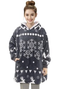 HOMELEVEL Kinder Sherpa Hoodie Pullover - Kuschel Oversized für Jungs & Mädchen - 100% Polyester