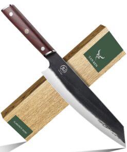 TAN REN Scharfes 33 CM Kochmesser für Profis und Amateurküchenbandsaus Carbon Edelstahl – Ideal für Haus und Restaurant