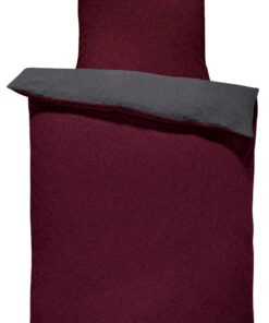 One-Home Winter Bettwäsche Doubleface Uni Wende kuschelig flauschig warm weich Fleece, Größe: 155x220 cm, Farbe: Bordeau