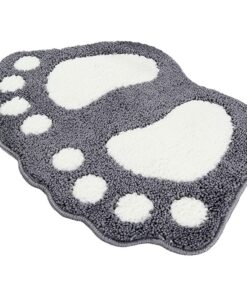 Badezimmer Teppich Tür Fußmatte Niedliche Pfote - Langlebig & Wasser Absorbierend 40cm x 60cm (Grau) Badezimmer Teppic