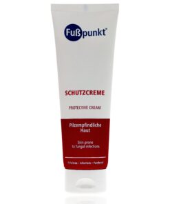Fußpunkt-Schutzcreme für pilzempfindliche Haut mit Clotrimazol, Allantoin, Panthenol und 10% Urea | Fußpunkt-Creme mit