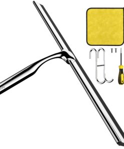 Cocofy Duschabzieher breit XXL 45 cm ohne Bohren für Silber Edelstahl Fensterwischer