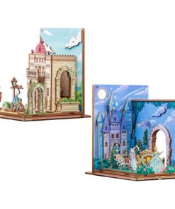 CUTEBEE Book Nook Holz-Buchstützen - rutschfeste Bücherständer für Schreibtisch, DIY Miniatur Buchstützen - 2 Stück (Fai