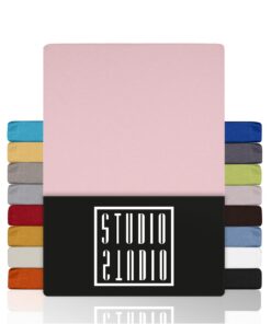 STUDIO Basic Baumwollspannbettlaken 160x200cm – Öko-Tex Zertifiziert, bügelfrei & elastisch – für Puder-Matratzen OEKO-T