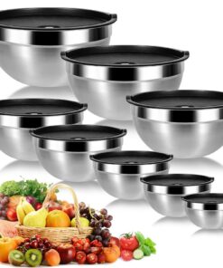 Cinnani Edelstahl Schüssel Set 8-teilig, Multifunktional für Küche und Esszimmer | Cinnani Edelstahl Rührschüssel mit D