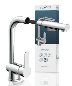 SCHÜTTE 79700 London Küchenarmatur mit Geschirrbrause, chrombeschillernder Mischbatterie und schwenkbarem Wasserhahn für