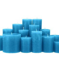 Kerzenset Rustik Turquoise für Zuhause und Relaxation mit 8 Dösen und Duftnotes | Kerzenset Rustik Türkis Ideal für Rom