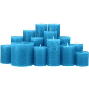 Kerzenset Rustik Turquoise für Zuhause und Relaxation mit 8 Dösen und Duftnotes | Kerzenset Rustik Türkis Ideal für Rom