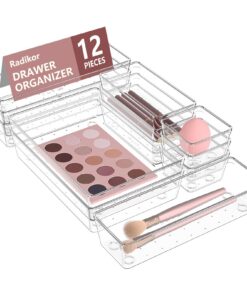 Schubladen Organizer 12 Stücke 4 Größen - Make-up Organizer für Küche Bad Büro