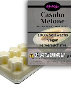 WonderWax 6 Sterne Duftmelt Wachsmelt Sojawachs für Aromalampe Casaba Melon & Santal Raumdüfte Indoor Melts