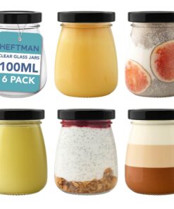 HEFTMAN Luftdichte Glasgläser mit Deckeln 100ml - 6er Set Auslaufsicher Reisegröße