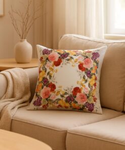 KAMACA Eleganter Kissenbezug Rosenkranz 40×40 cm Romantisches Blumenmotiv mit Rosen langlebig & pflegeleicht für jeden W