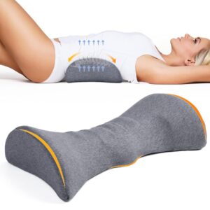 Cozyhealth Dunkelgrau Lendenwirbelstützkissen, Memory-Schaum, Rückenschläfer und Taillenstütze für Rückenschmerzlinderun