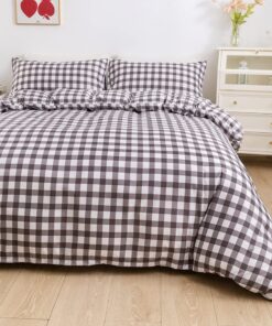 OUYUNKKA Schwarz Weiß Klein Kariert Reversibel Bettwäsche Set für Erwachsene und Kinder