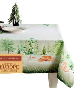 Maison d' Hermine Tischdecke Wintermorgen, 100 % Baumwolle, Geschenke für Muttertag