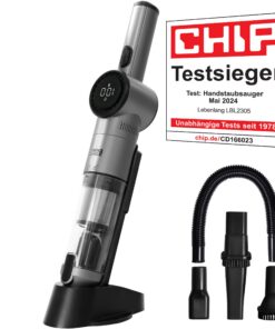 Kabelloser Handstaubsauger Lebenlang 17000PA Akku TESTSIEGER Inkl. Starken Akku & Ladestation I Beutellose Auto Staubsau
