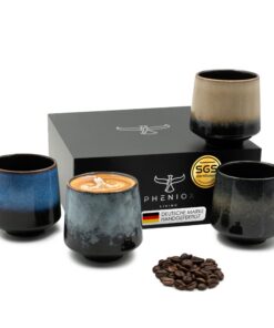 Cappuccino Tassen Set Infinity - hochwertige Porzellantassen - Geschenkidee modernes Design - spülmaschinenfest - 4 x 22