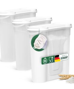 Novaliv Meal-Prep-Boxen 3er SET Vorratsdosen zum Streuen 2,4 Liter Maß: 22 x 21 x 8,5 cm - Perfekt für Müsli, Mehl, Zuck