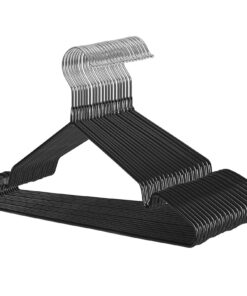 SONGMICS Kleiderbügel, 20 Stück, dünn und Antirutsch, Platzsparend um 360° drehbar, schwarz CRI33B-20 SONGMICS Jackenb