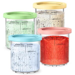Ninja Creami Deluxe Ersatzbehälter 4er-Set NC501 EU NC500 EU, BPA-frei, Spülmaschinenfest (24 oz)