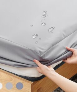 Spannbettlaken Wasserdicht Mikrofaser Hellgrau 90x200x30 Öko-Tex Zertifiziert Spannbettlaken Wasserdicht Mikrofaser He