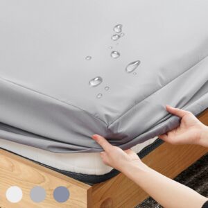 Spannbettlaken Wasserdicht Mikrofaser Hellgrau 90x200x30 Öko-Tex Zertifiziert Spannbettlaken Wasserdicht Mikrofaser He